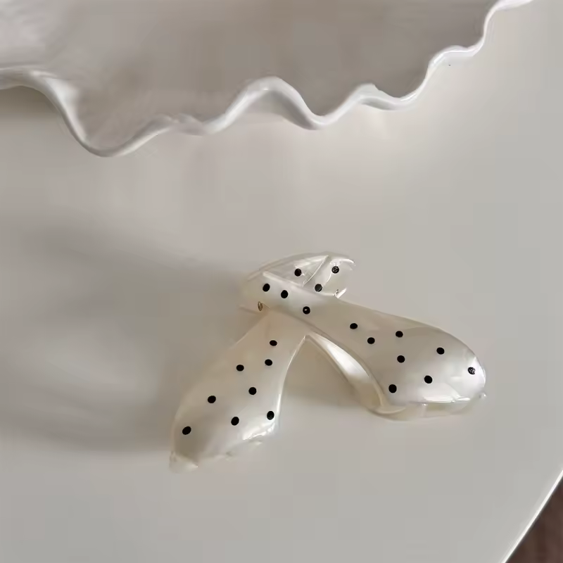 France Style Women Senior Large Black Wave Dot Design Hair Claw Barrettes Girl Fashion Hair Clip Sweet Hair Accessories Headwear - Image 7