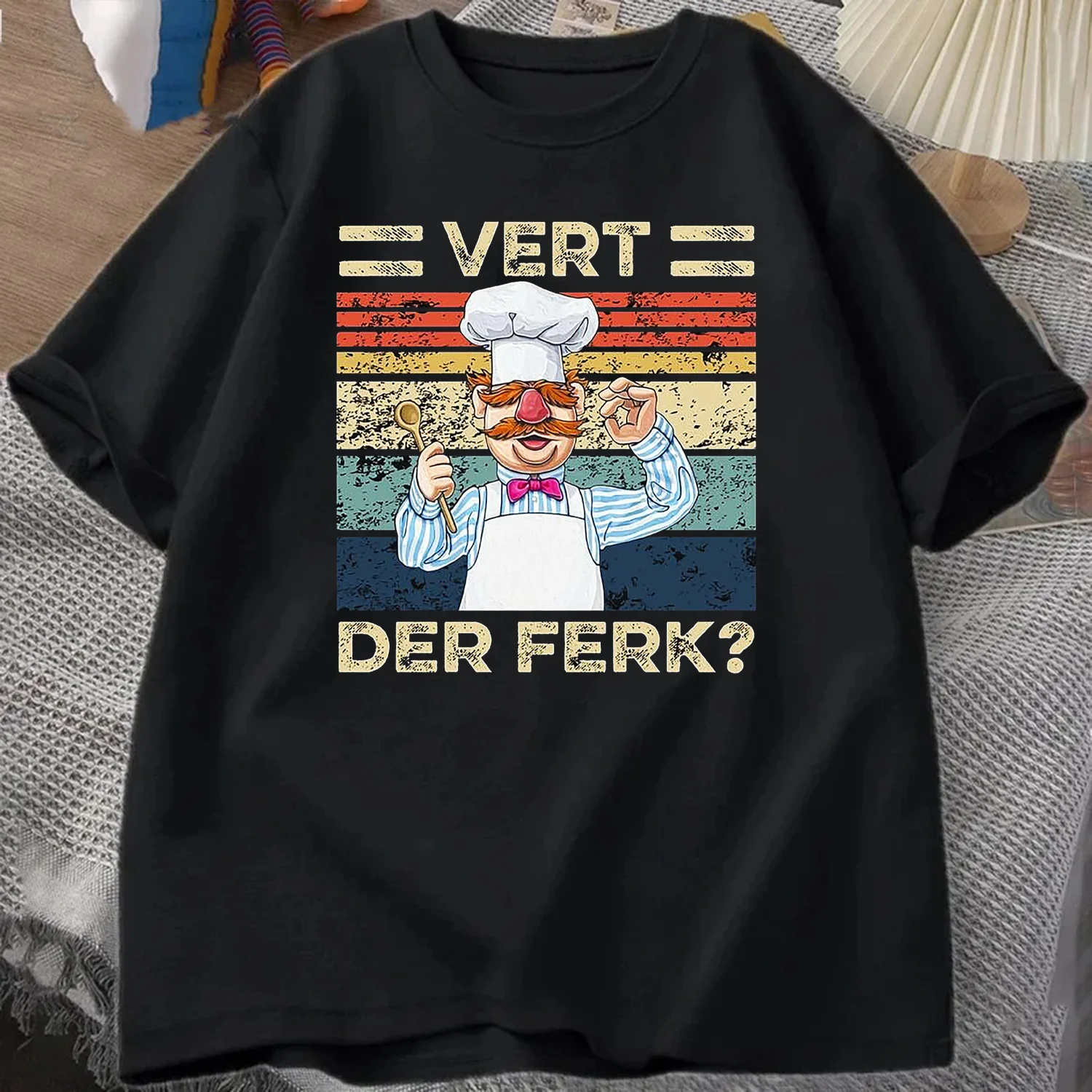 Schwedischer Chef Retro Vintage T-Shirt Sommer Herren Trainingsanzug Rundhals Pullover Kurzarm Top Baumwolle Lässige Mode Streetwear