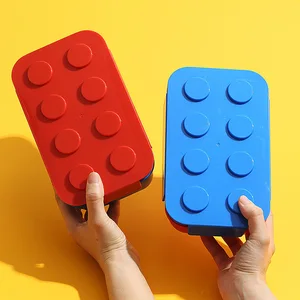 Kotak Makan Siang Tertutup Kreatif Kotak Bento Blok Bangunan Warna untuk Pelajar Anak-anak Kotak Salad Buah Piknik Luar Ruangan Portabel 12 penjualan terbaik bento kawaii - №