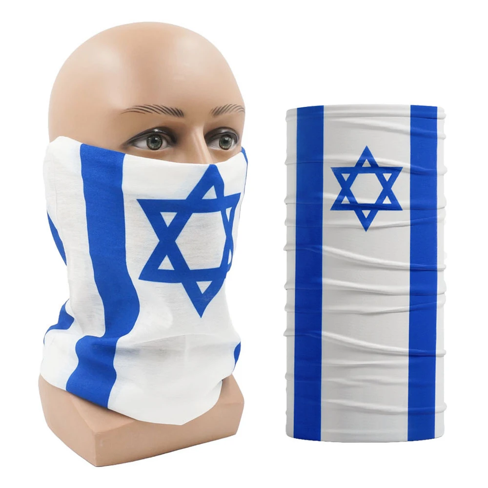 علم إسرائيل الوجه باندانا الرجال النساء الرياضة في الهواء الطلق الرقبة الجراب متعددة الوظائف أغطية الرأس المشي لمسافات طويلة الدراجات وشاح واقي الوجه بالاكلافا