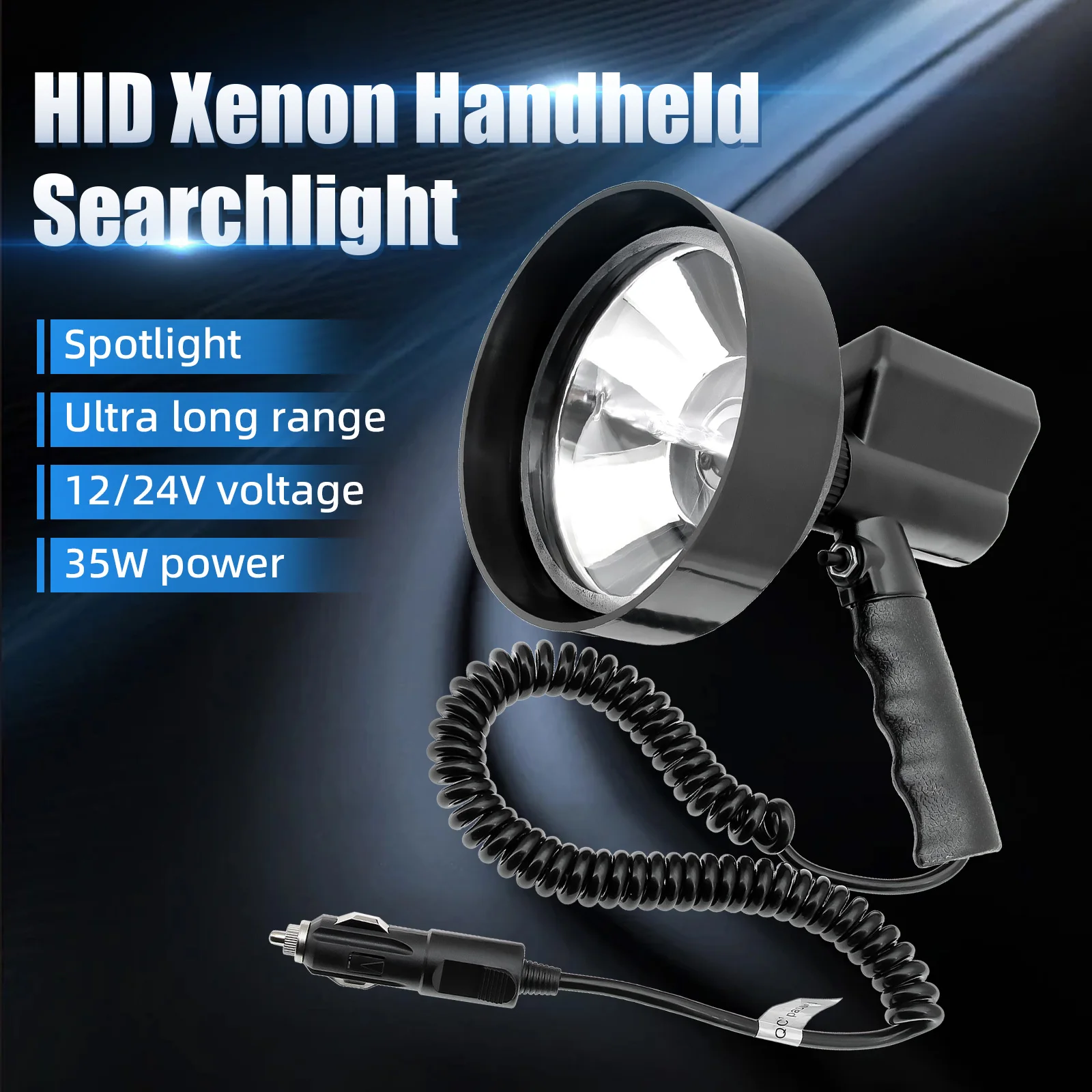 12V 35W HID 4/7/9 inch Handheld Lamp Portable Spotlights Hunting Fishing Spotlight Outdoor Camp Boating Hanging Night Lighting