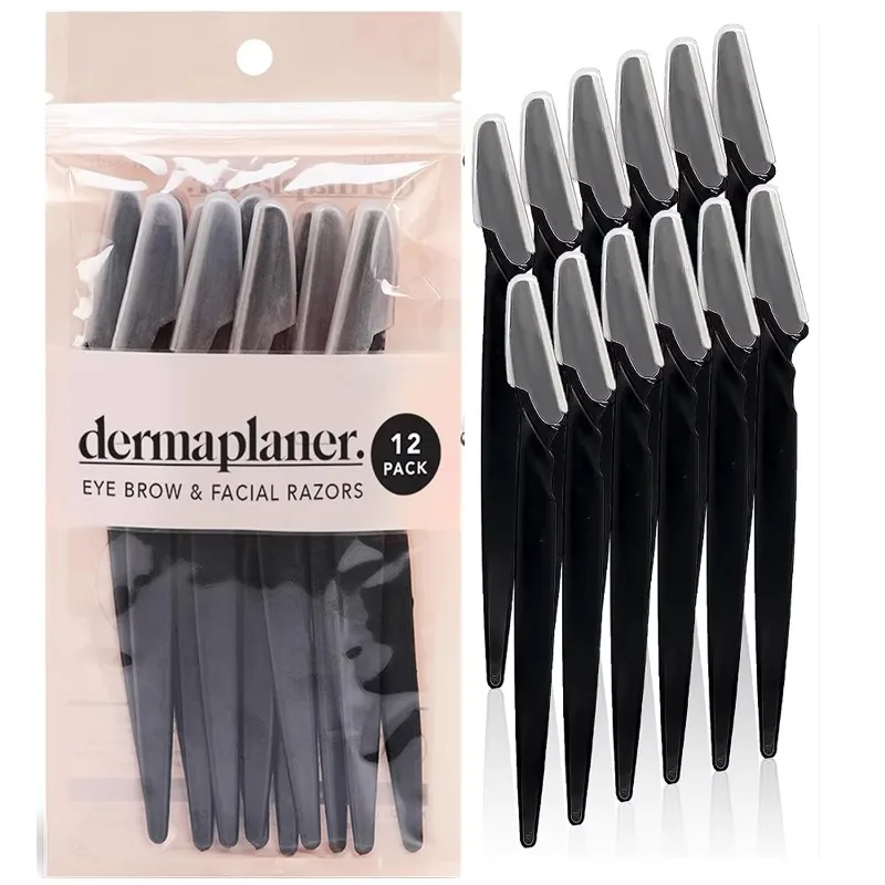 12/6PCS Hot Sale Facial Hair Remover Eyebrow Razor Set,  Design With Storage Bag, Women Makeup Shaving Tools