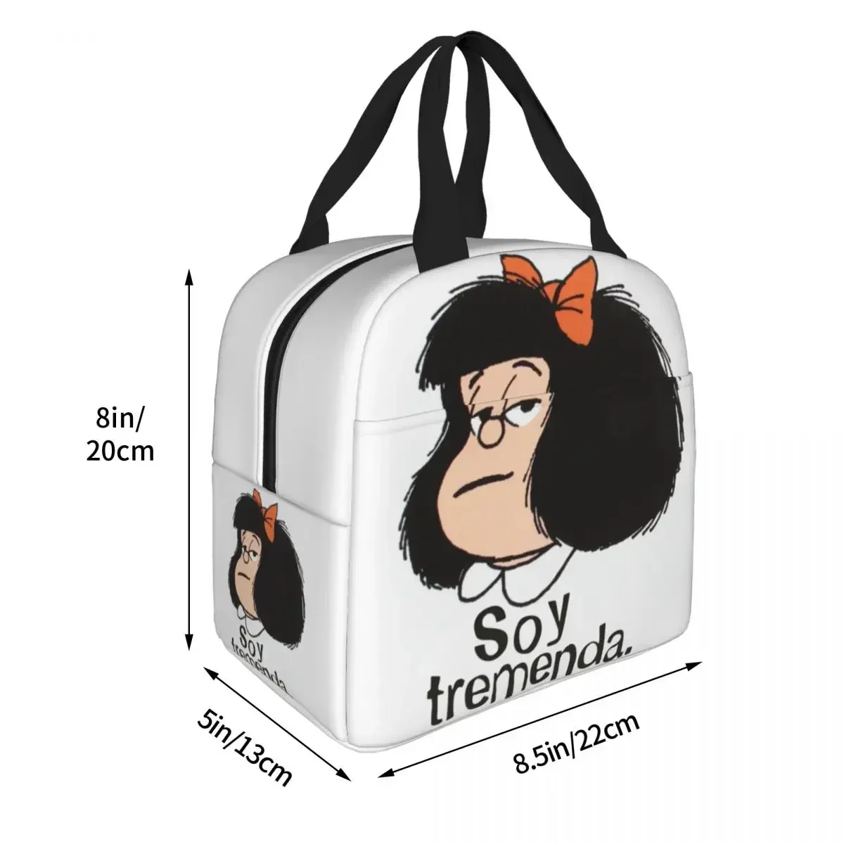 

Mafalda Cartoon Insulated Lunch Bags Thermal Bag Reusable High Capacity Lunch Box Tote for Men Women Work Outdoor