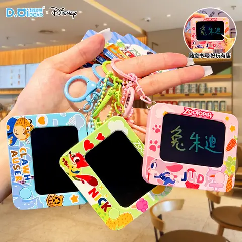 Bilashmart Original Zootopia Graffiti Drawing Board Keychain Pendant Educational Judy Nick Children Erasable Toy Fun Gift for Kids