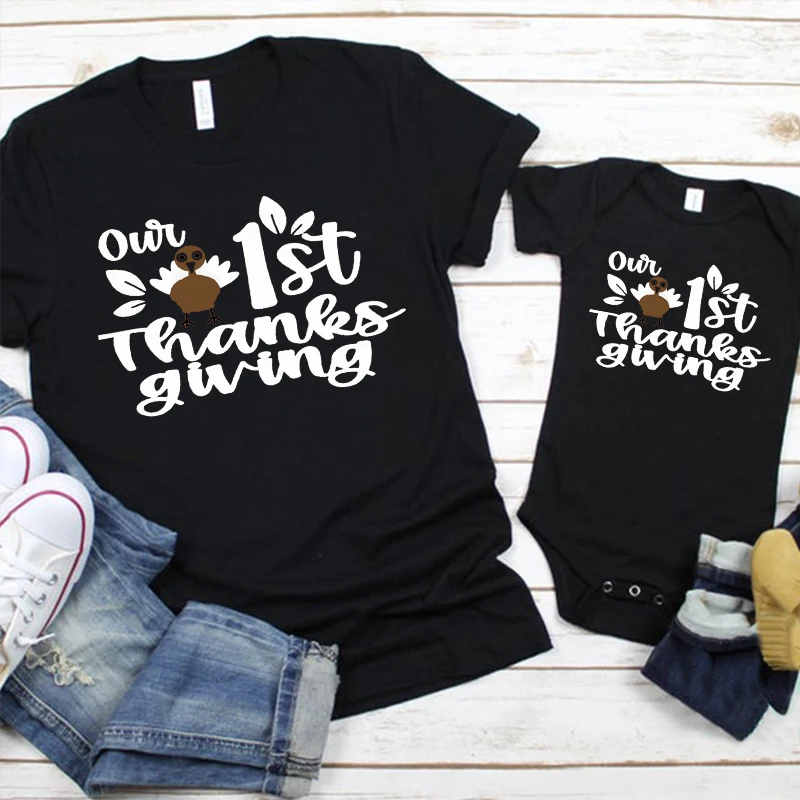 

Thanksgiving Mommy and Me Shirt Mom and Baby Shirt Matching Outfits Matching Family Tees New Mom Gift 13-24m