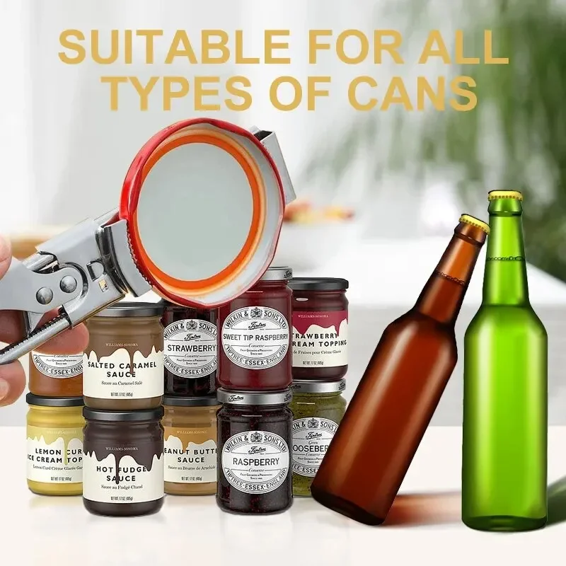 Non-slip Stainless Steel Can Opener Adjustable Bottle Opener