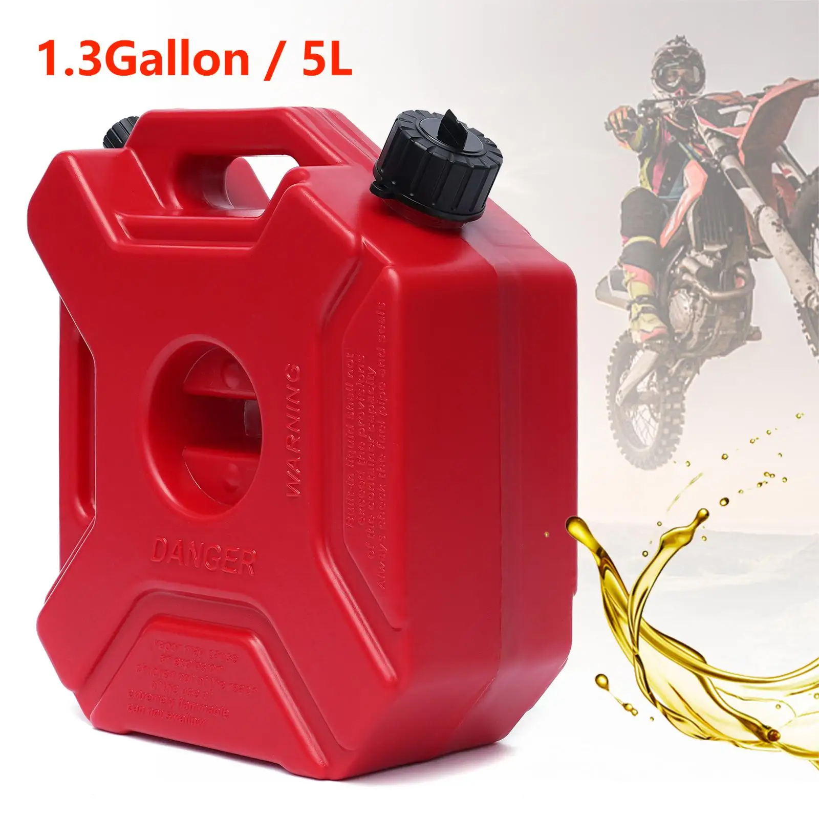 1.3 Gal/5L Portable Fuel Tank Container Diesel Can Container Gas Fue Storage Tank For ATV/off Road/Motorbike