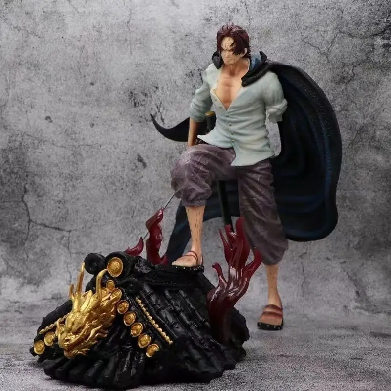 

In Stock Pirate King Gk Shanks Large Size Roof Battle Scene Anime Model Statue Ornament Gift Present Birthday Gift