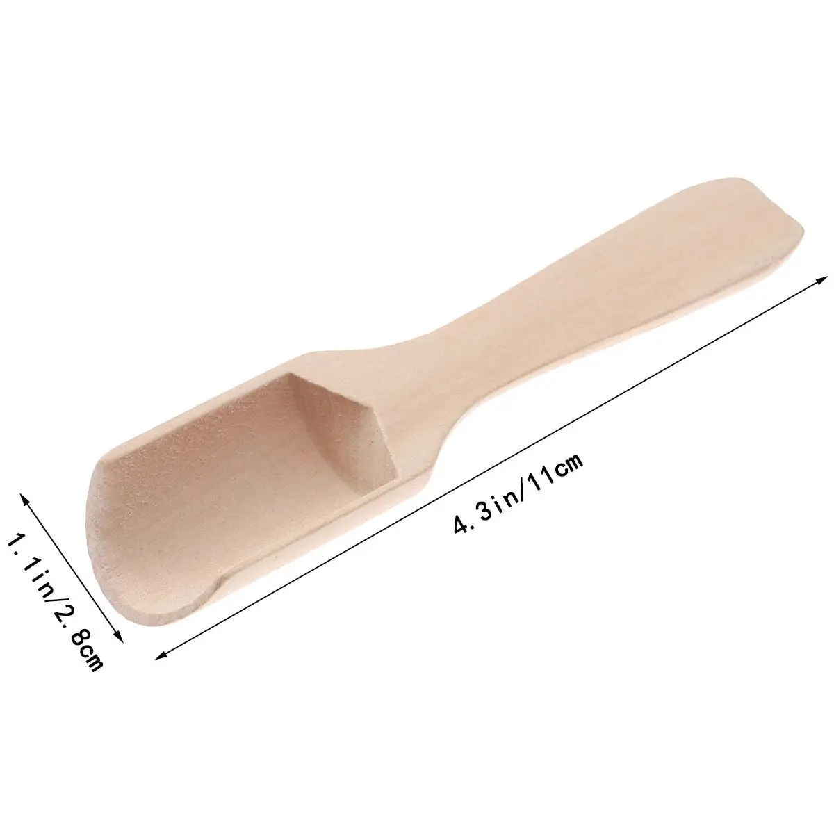 6Pcs Eco-Friendly Wooden Tea Scoops Great for Use with Coffee Tea Spices Flour Salt Candy Nut - 2.8x11cm Smooth