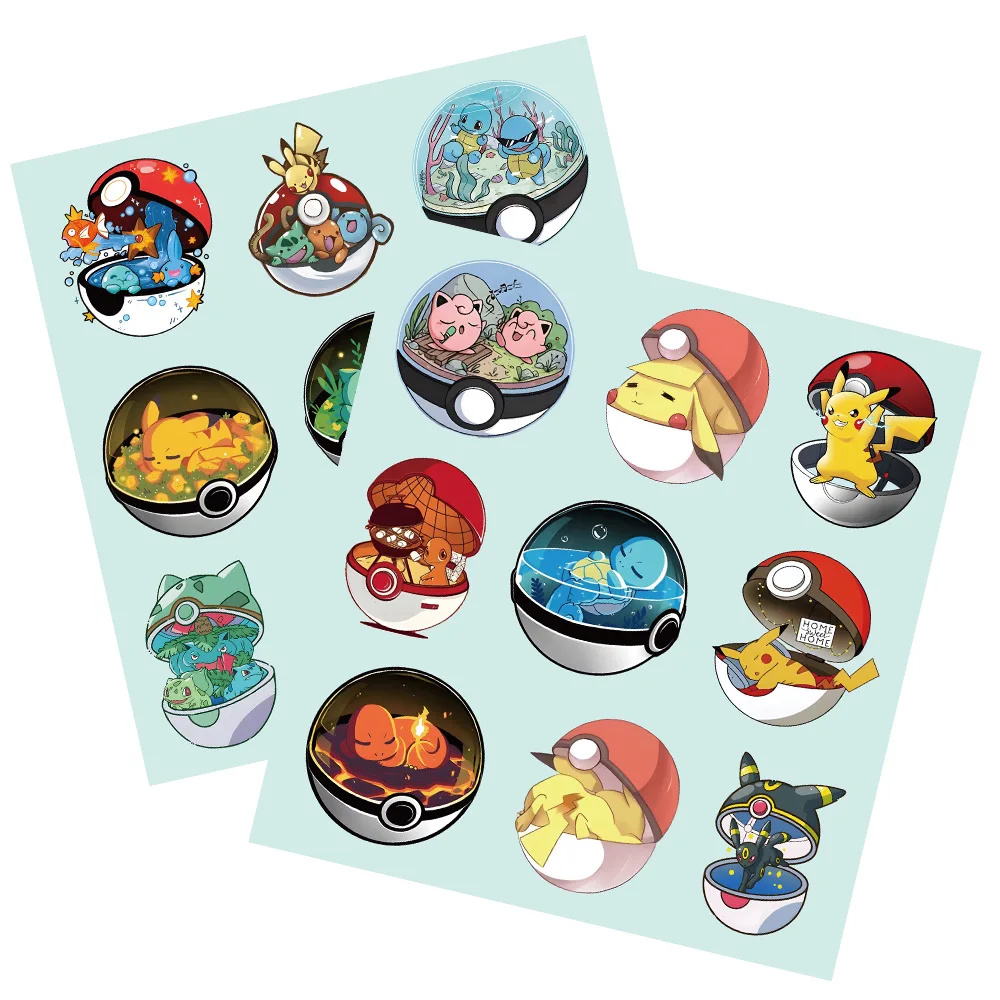 55 قطعة البوكيمون لطيف بيكاتشو ملصقات Kawaii محمول الديكور الشارات سيارة سكيت الأمتعة الهاتف ملصق مضاد للمياه لعبة أطفال #5