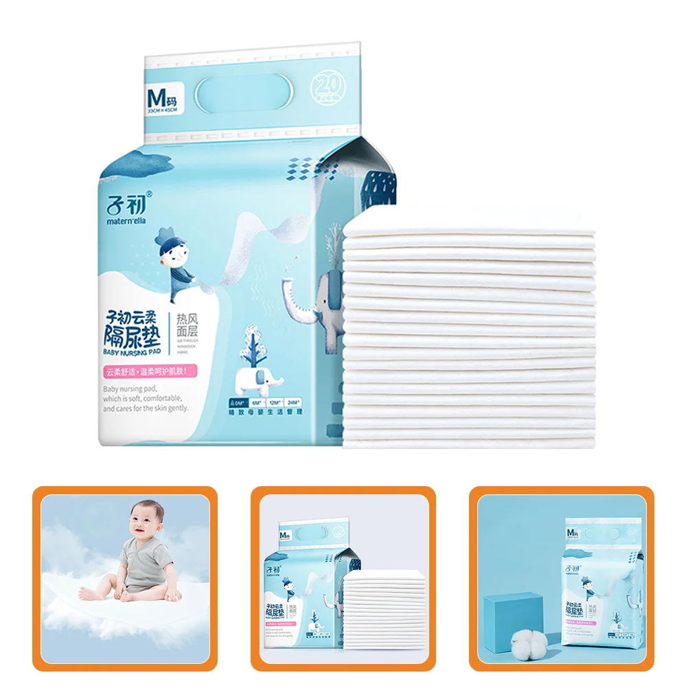 20 Pcs Disposable Urine Pad Changing Pads Crib Bumper Cover Liner Waterproof Covers White Liners Baby