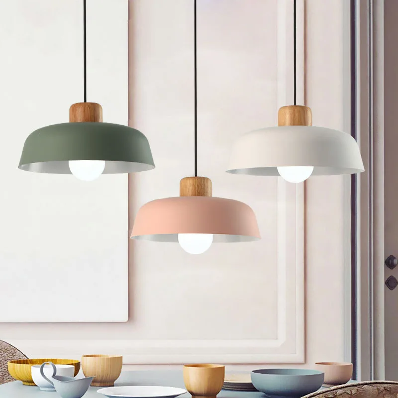 

Macaroon Aluminum Pendant Light Nordic Lighting Creative Bedroom Chandeliers Living Room Hanging Lustre LED Restaurant Luminaire