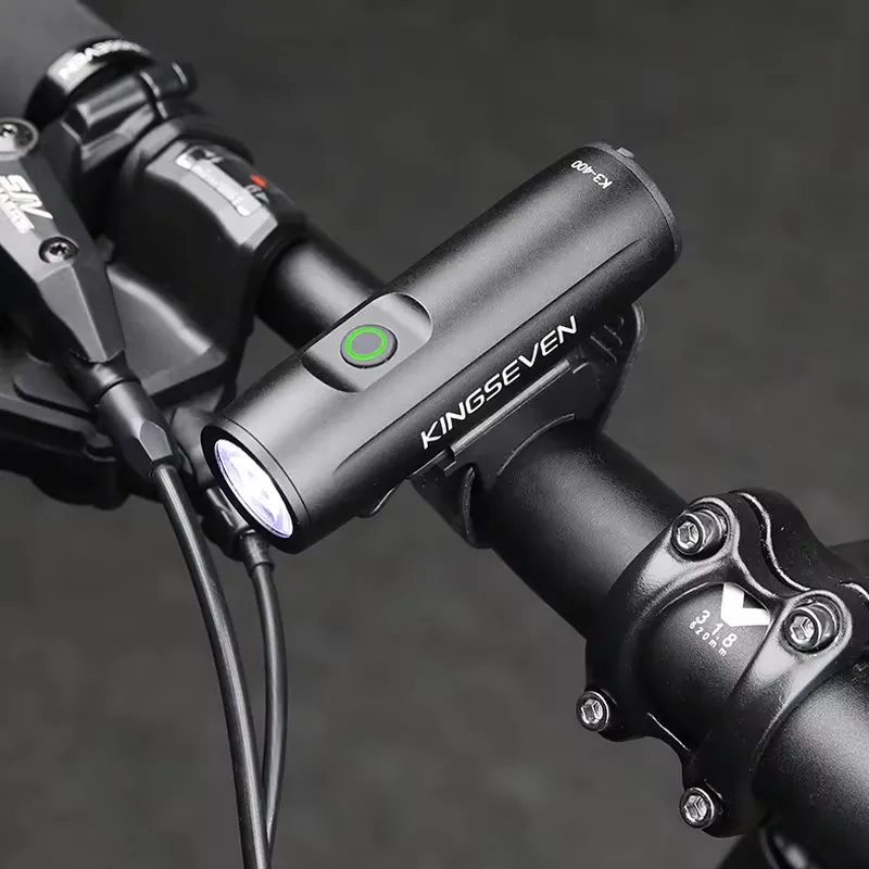 KINGSEVEN 400lm Bike Light Bicycle Front Light USB Rechargeable Cycling HeadLight LED 2000mAh Flashlight Bike for Night Riding