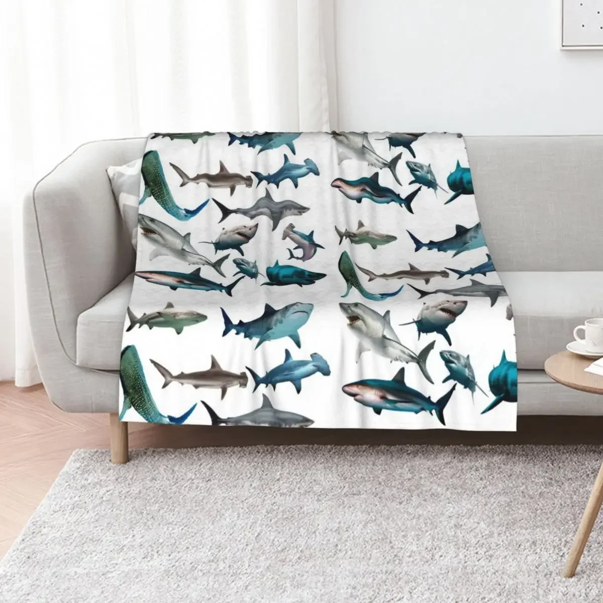 

Sharks Throw Blanket Vintage Flannels Flannel Furrys Blankets