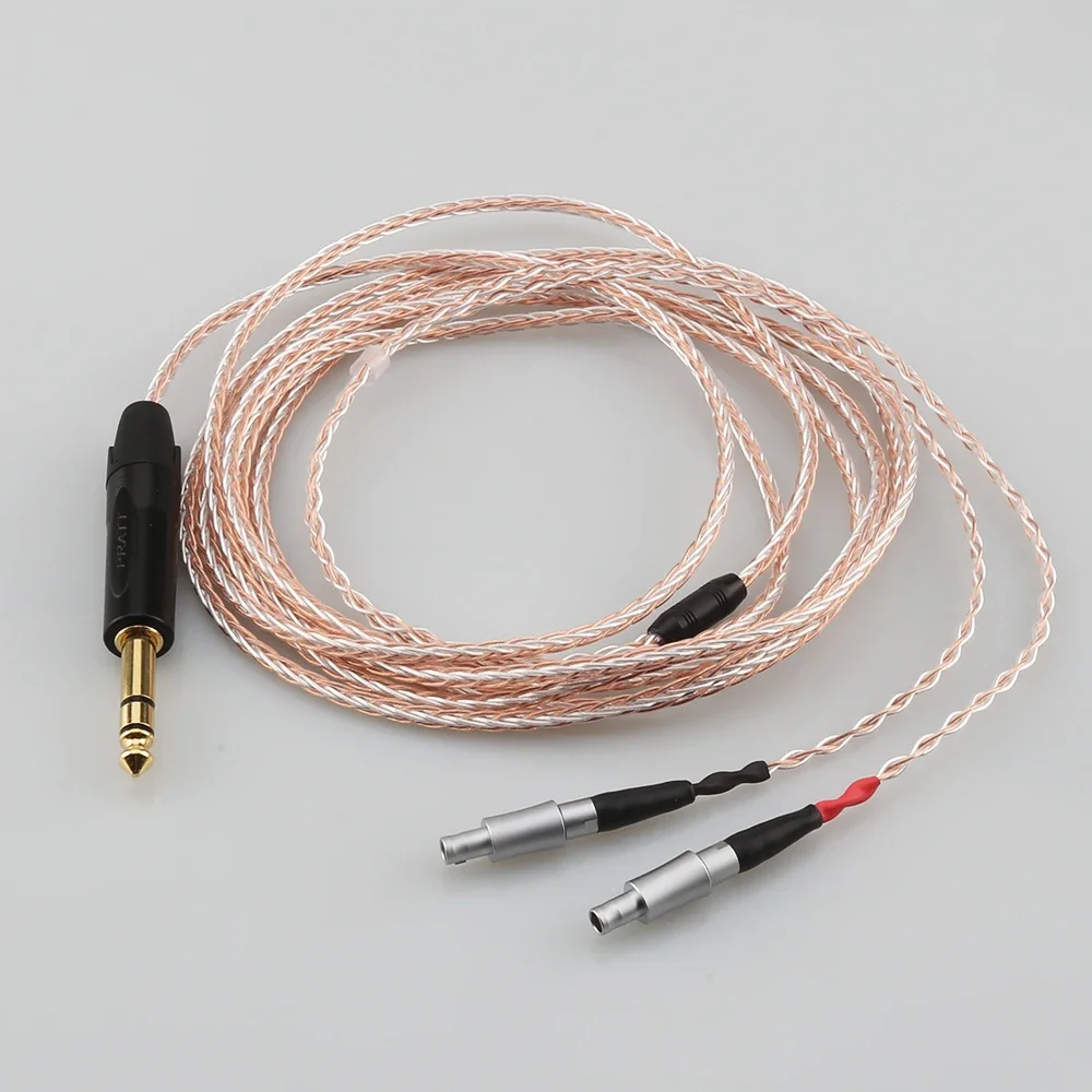 HIFI 6.35mm 4pin XLR Balanced Male 8 core 7N OCC Single crystal Handmade Headphone Upgrade Cable for HD800 HD800S Headphone