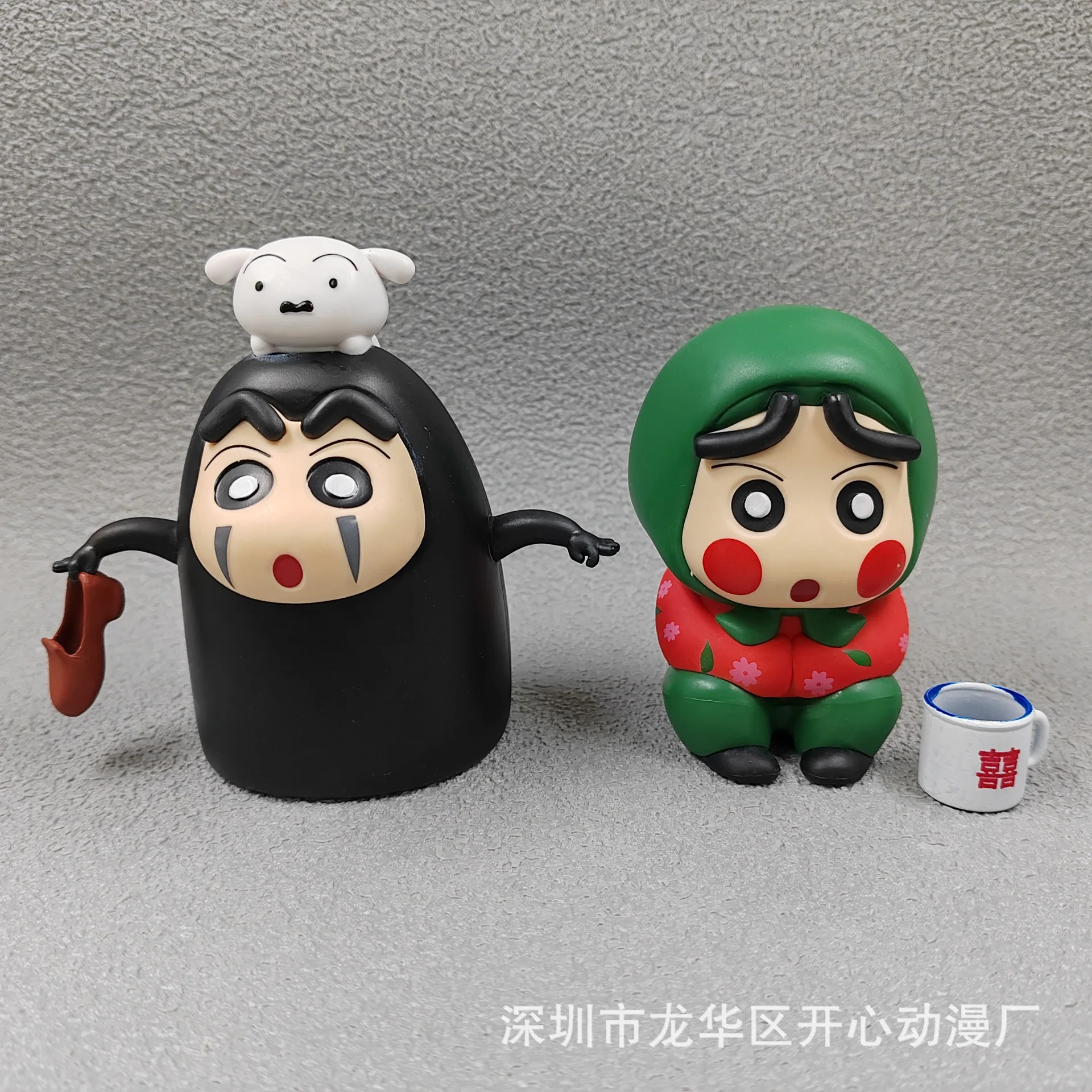 New Anime Crayon Shin-chan Cos No Face man Q Version Action Figures PVC Model Statue Desk Decor Toys doll Gifts