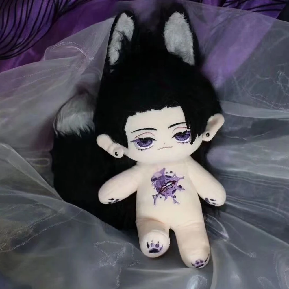 

Anime Jujutsu Gojo Satoru Plush Toys Tail Headwear Anime 20cm JJK Gojo Stuffed Doll Tail Birthday Gifts Toy Room Decoration