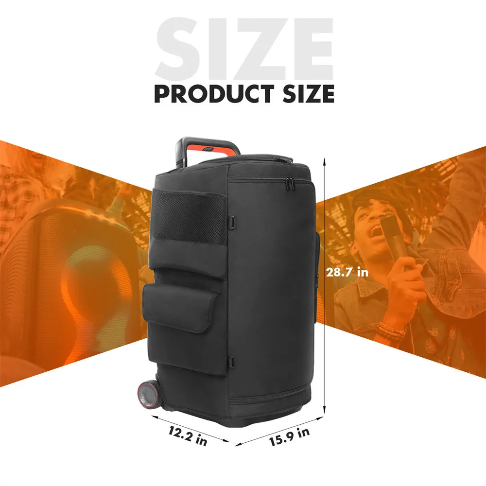 Picture 7: Portable Speaker Dust Case with Mic Pocket For JBL PARTYBOX 520 Speaker Storage Bag Speaker Case Double-Sided Protective Cover