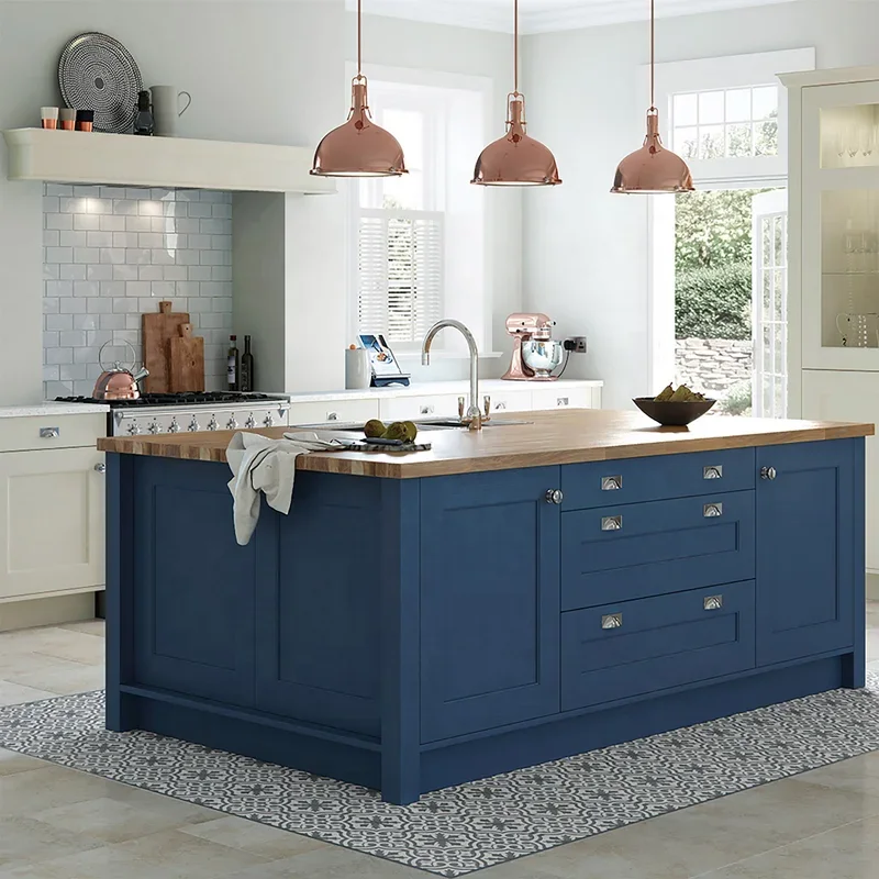 Blue Shaker Style Kitchen Cabinets Free Designs Solid Wood Kitchen Cupboards Furniture