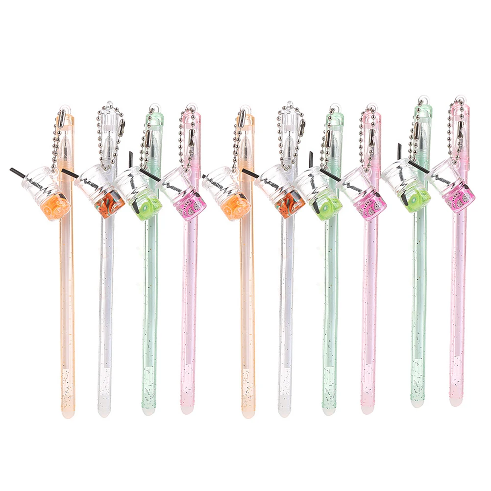 

10 Pcs Pen Pendant Gel Pens Creative with Hanging Fashion Ink Student Plastic Students Writing