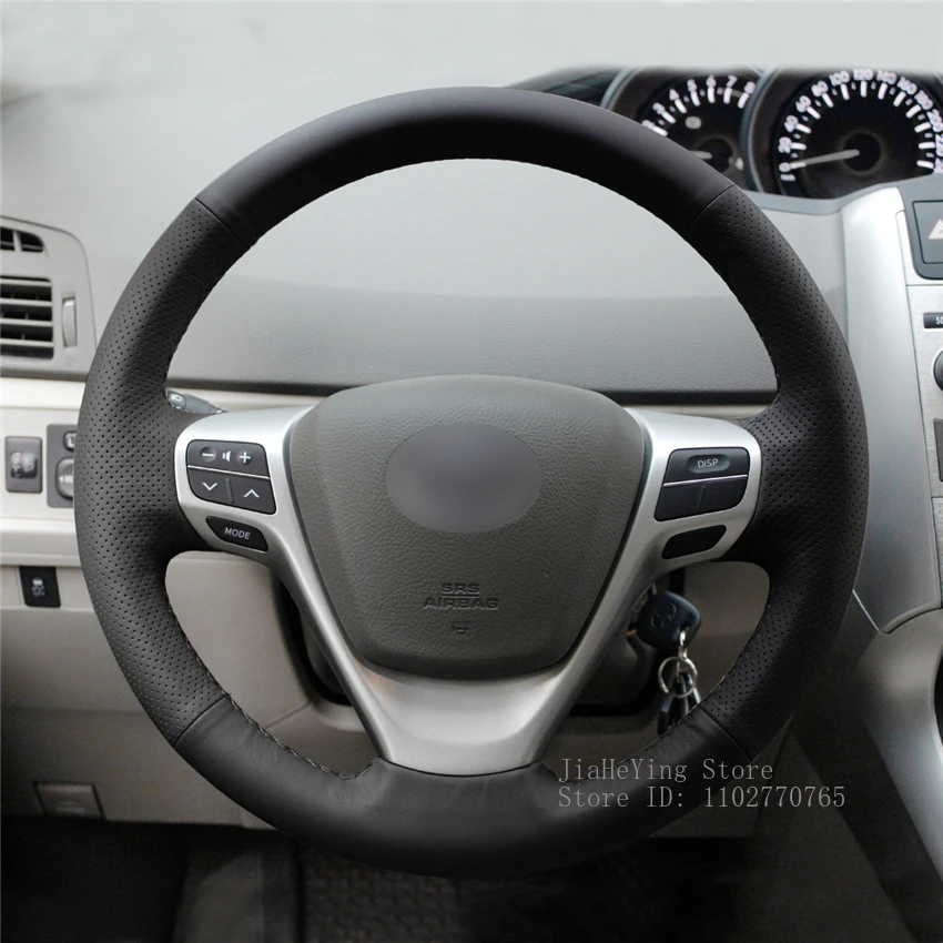 

DIY Hand-Stitched Non-slip Leather Steering Wheel Cover Wrap for Toyota Verso EZ Avensis Interior Accessories