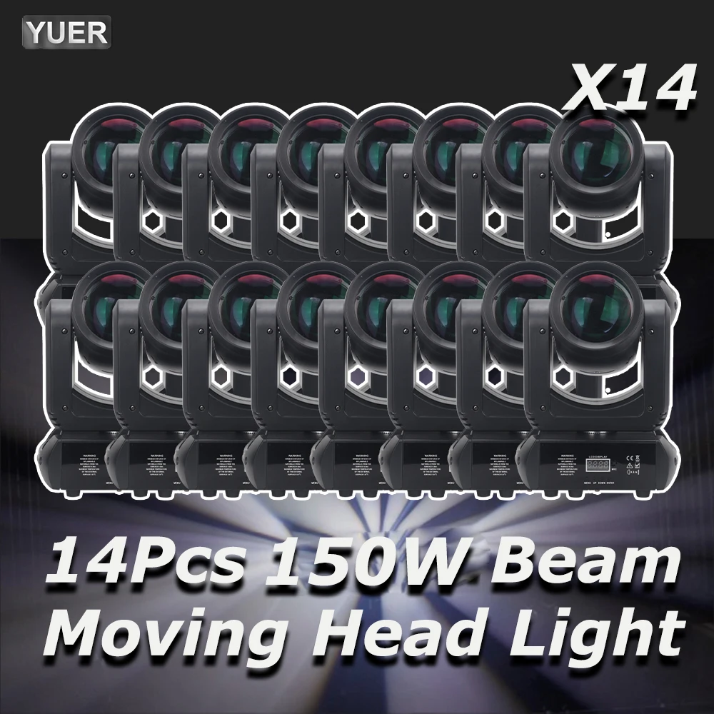 14Pcs/lot 150W LED Moving Head Light  Beam Spot 18 Rotating Prisms Dj Dmx Stage Light Effect Light Disco Dj Bar Wedding Club