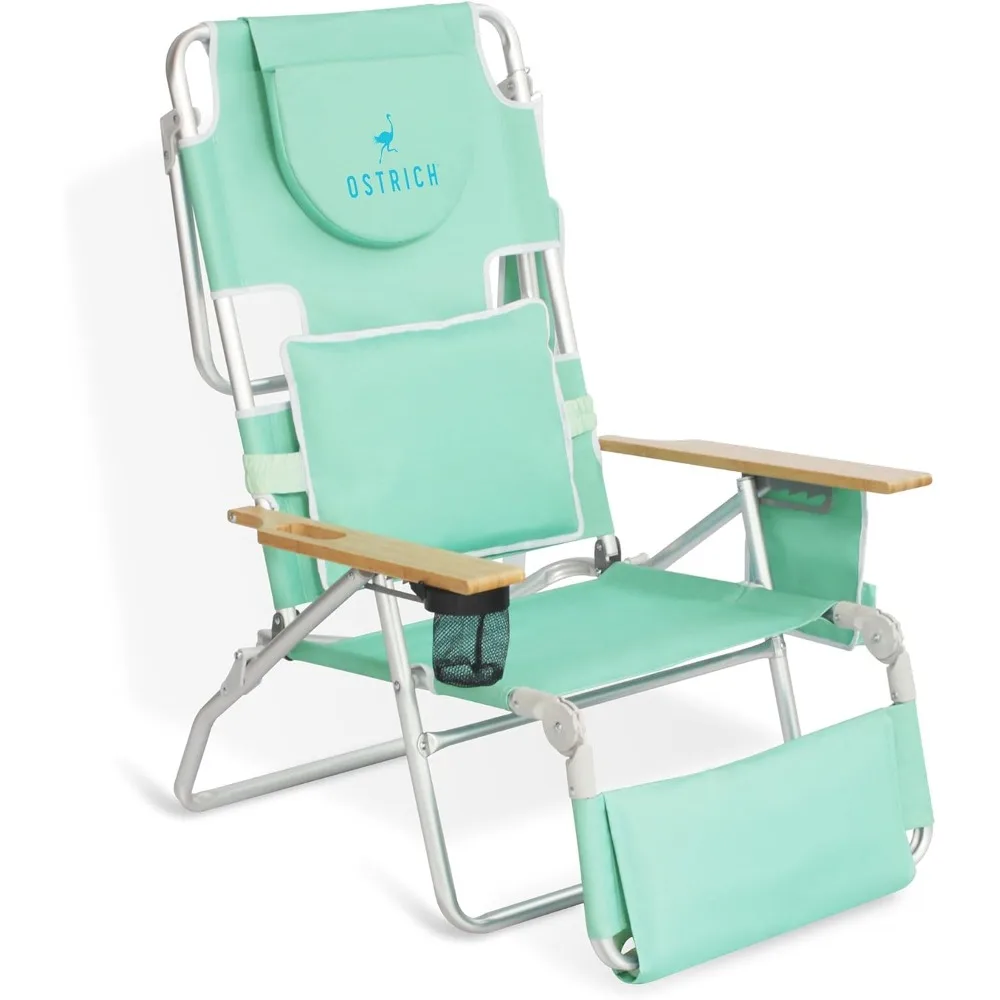 Deluxe 3 in 1 Beach Chair with Face Opening - Portable, Reclining Lounger for Tanning - Face Hole on Stomach