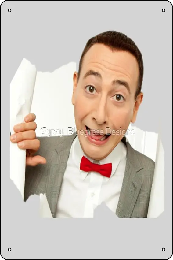 Pee Wee Herman Metal Print Metal Tin Sign Plaque Man Cave Wall 8x12 Inch Wall Art Decoration