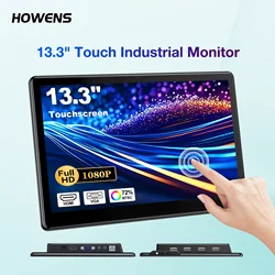 Unew-Écran tactile LCD portable de 13.3 pouces, 1920x1080 px, IPS, avec haut-parleur, entrée HDMI/Type-C, DVI, pour ordinateur portable