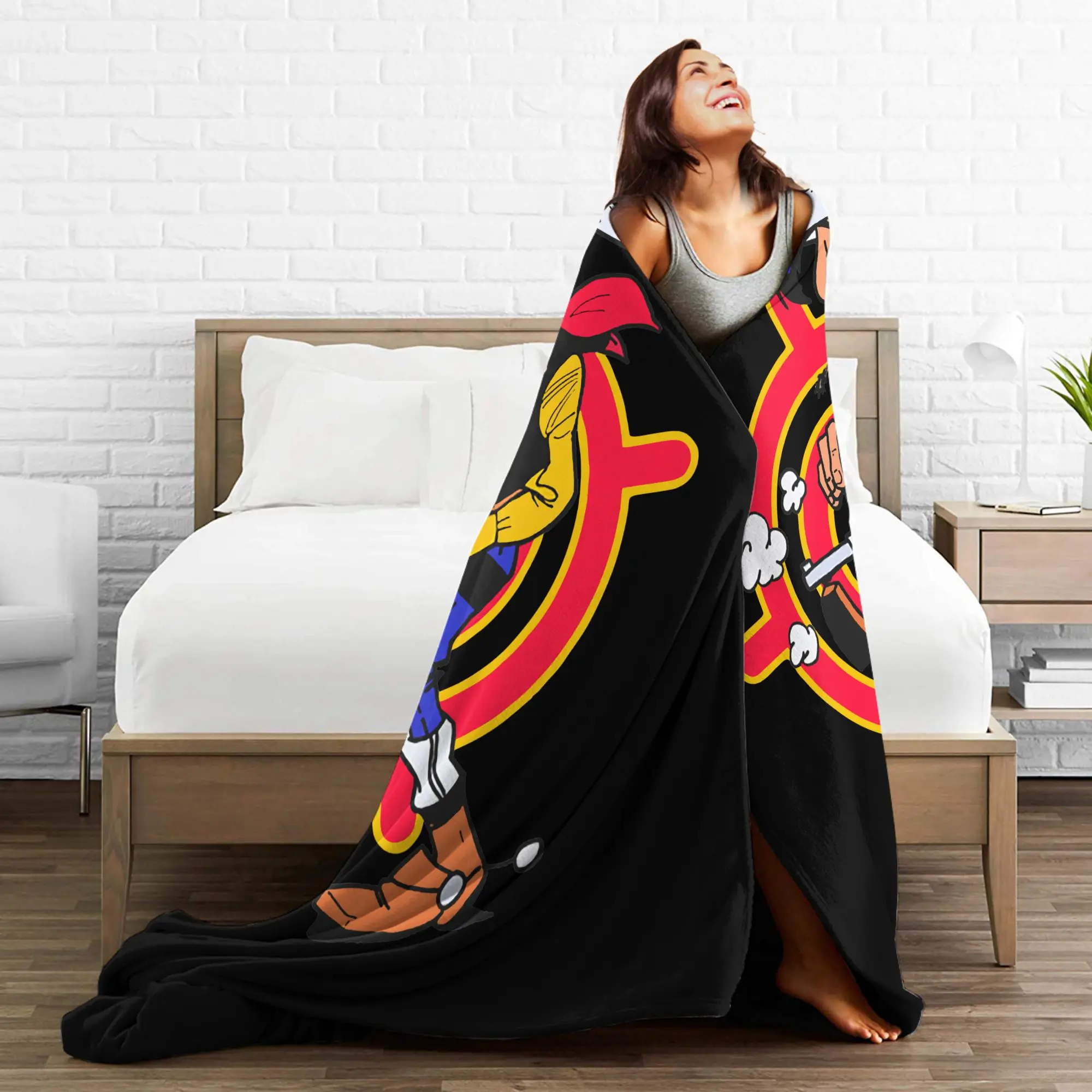 محظوظ لوك بطانية الصوف الديكور مضحك الكرتون متعددة الوظائف فائقة النعومة رمي البطانيات ل أريكة مكتب المفارش #6