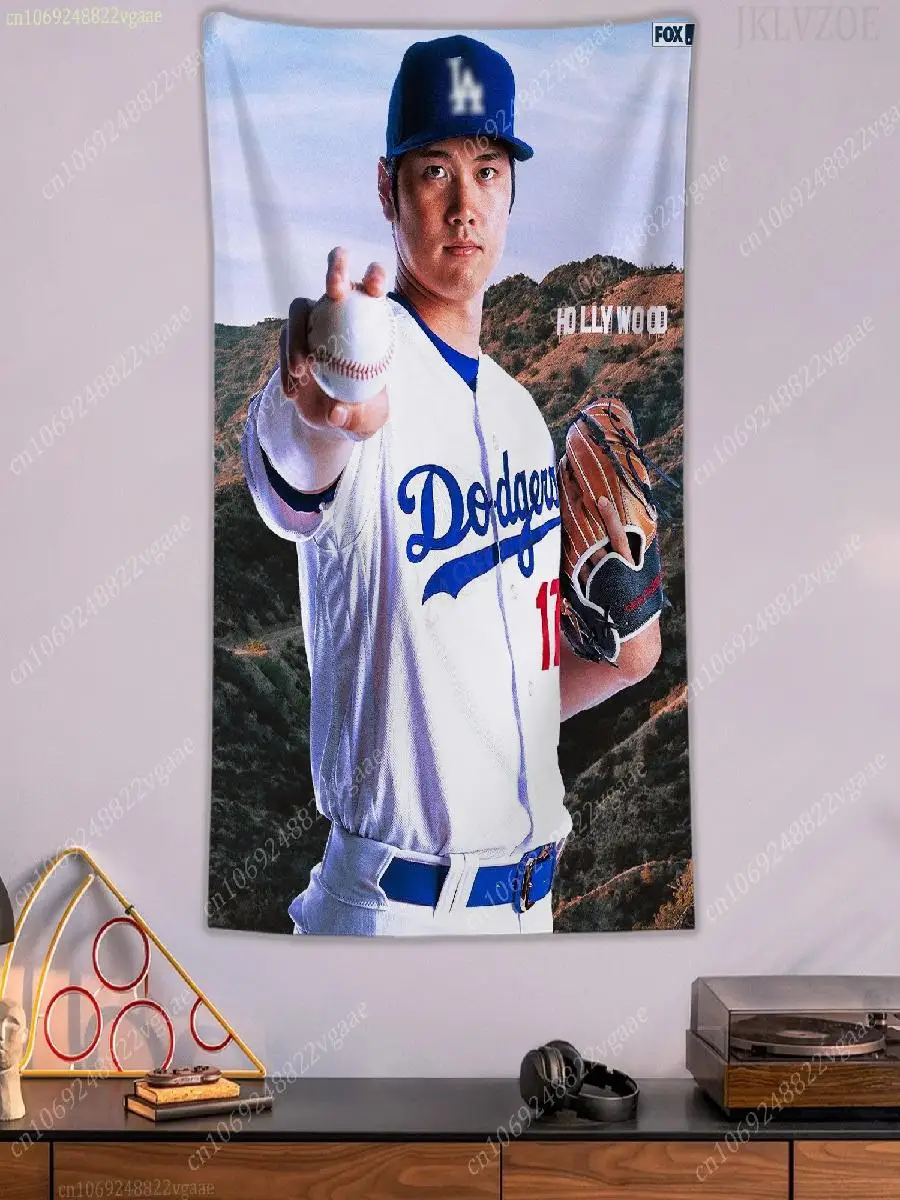 Ohtani Shohei Throw Blanket Tapestry Poster Wall Decor Baseball Fan Bedroom Los Angeles Angels Aesthetic Flag