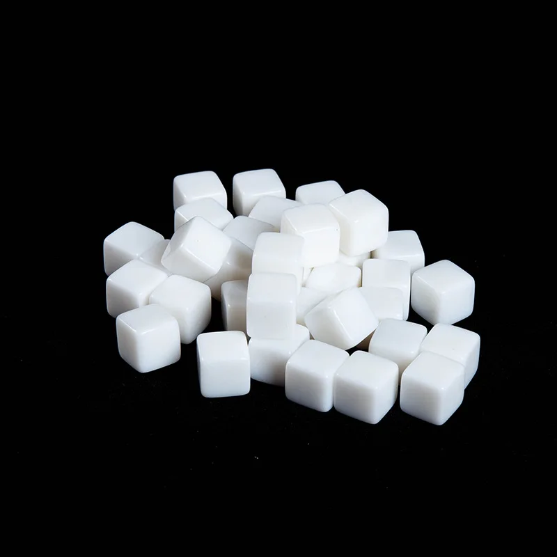 10pcs/pack New Acrylic 16mm White Blank Dice Teaching Props Game Accessories Mathematical Tools Square Corner