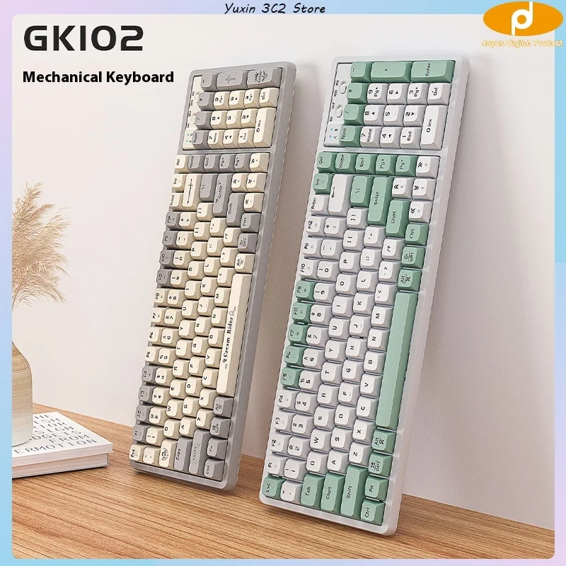 Langtu Gk102 The Third Mock Bluetooth 2.4g Wireless Mechanical Keyboard Wired Hot Plug Rgb Desktop Laptop E-Sports Game Keyboard