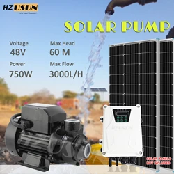 1HP DC 750W Peripheral Solar Surface High Water Pressure Pump for irrigation Above Ground Solar Powered Garden Pumping Machine