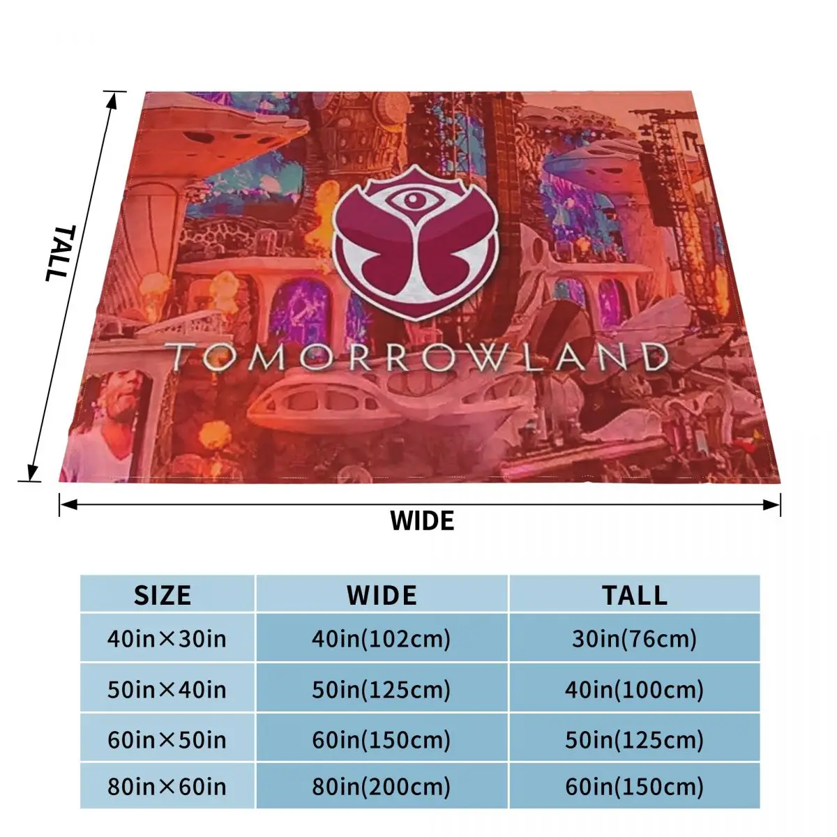 Tomorrowland Belgian Electronic Dance Music Festival Blanket Soft Flannel Throw Blanket Cover for Living room Picnic Home Sofa