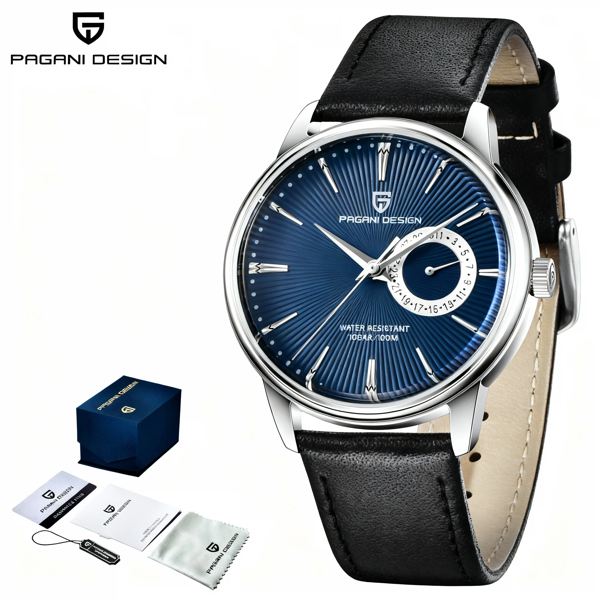 

PAGANI DESIGN 2026 New Men's Quartz Watch100M Water Resistance Leather Strap Stainless Steel Dial Japanese Movement Model PD1654