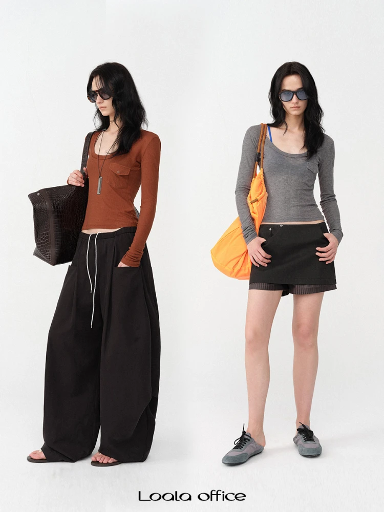 

Женская трикотажная футболка Loala Office с длинными рукавами из смесовой шерсти, с защитой от солнца, приталенного кроя, с изогнутым низким круглым вырезом