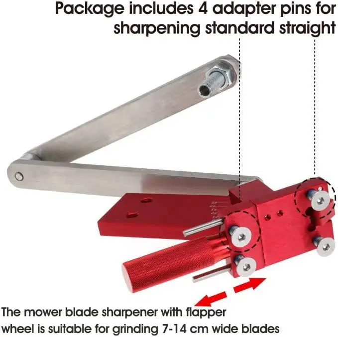 Liga de alumínio ajustável Lawn Mower Blade Sharpener, DIY Home Sharpener, 15 ° -45 °