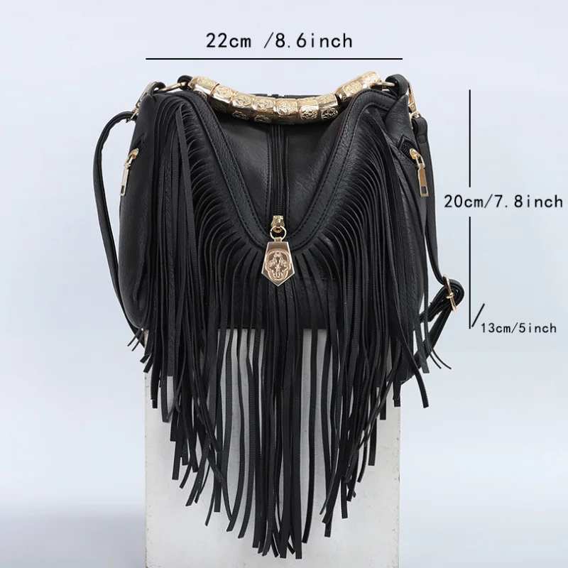 

European and American Style Trendy Tassel Bag Handbag Shoulder Crossbody Bag Fashion Women Pillow Bag