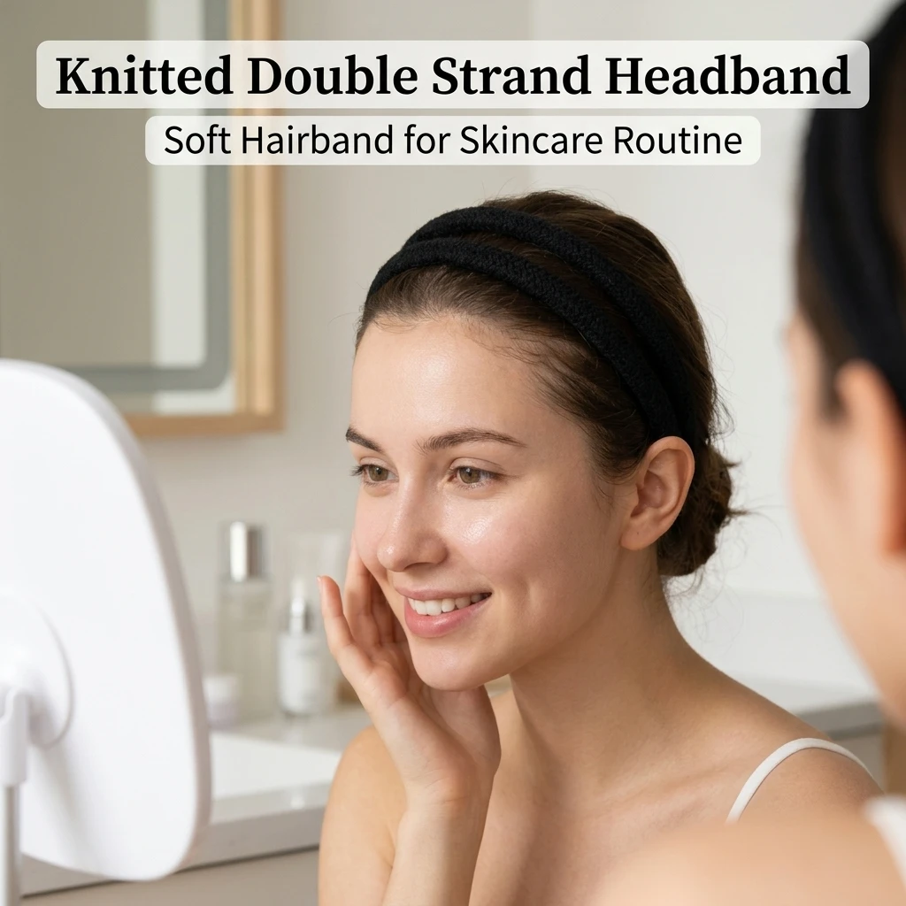 Knit Hairband Non-Slip Headband for Face Washing Makeup Yoga Exercise Soft Warm Yarn Double Layer Winter Hair Accessories