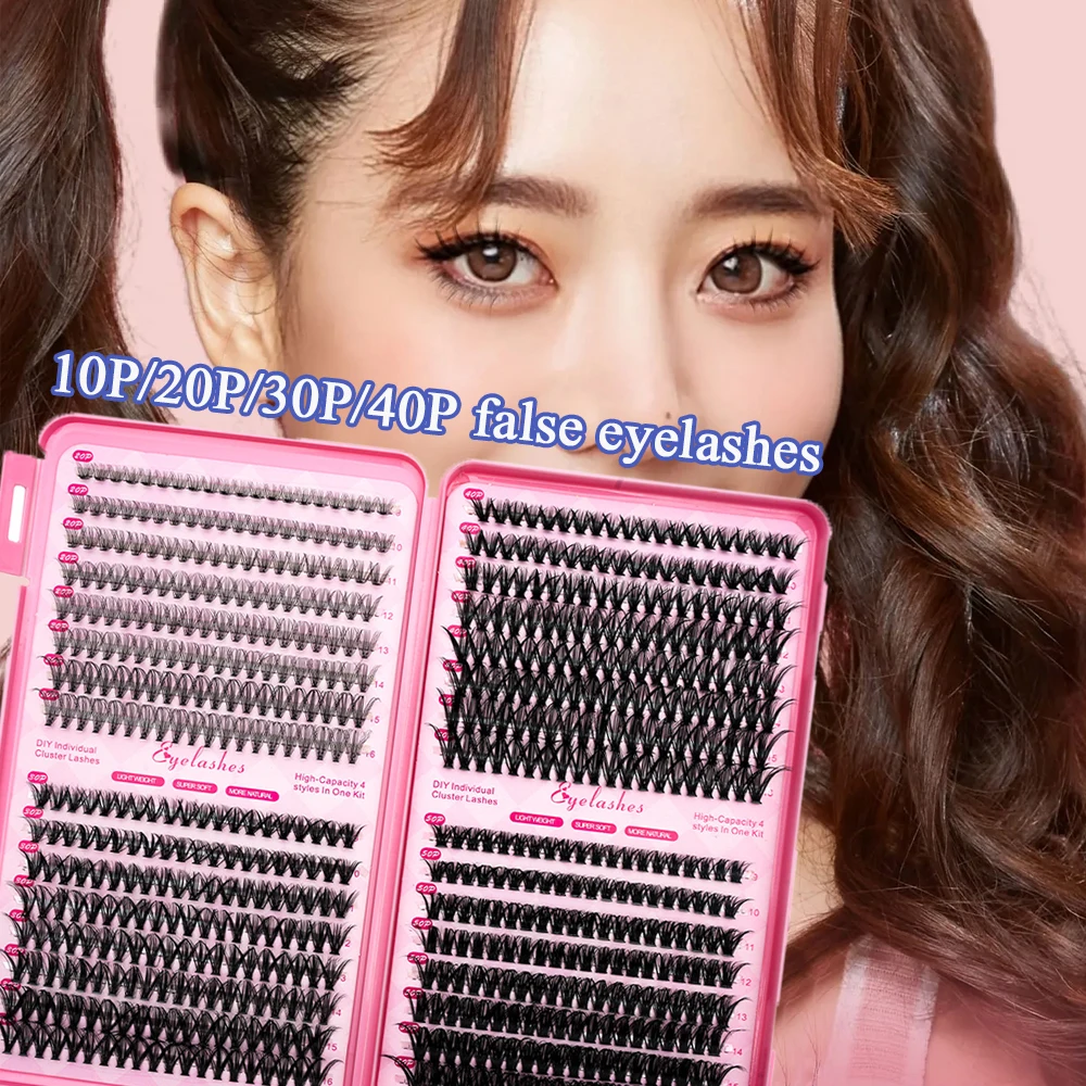 

32 ряда Clusters Eyelash наращивание ресниц 30D/40D, завитые сегментированные ресницы для наращивания, индивидуальные ресницы, книга для самостоятельного макияжа глаз