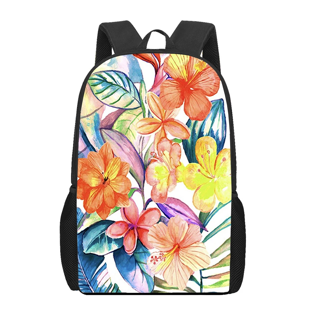 Retro Rainforest Leaves Print Backpack for Boys Girls Teenager Laptop Backpack Kids Book Bag Casual Shoulder Bag Travel Rucksack