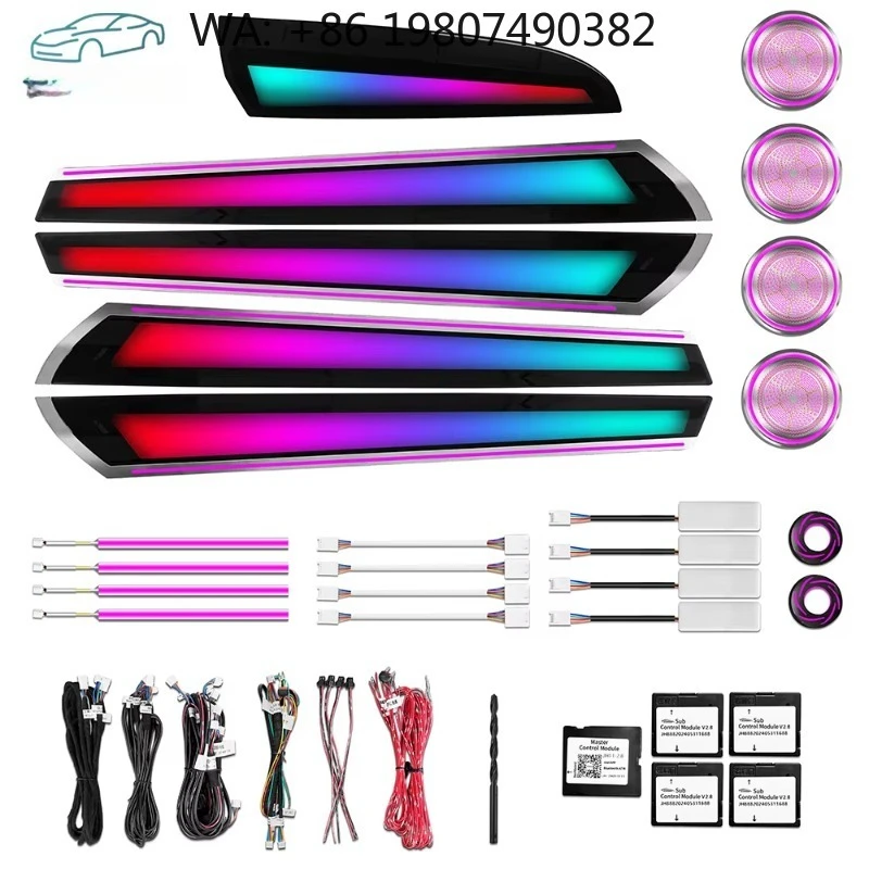 RHD Galactic Style Dynamic Interior LED Atmosphere Kit, 64 Color Air Vent Ambient Strip Fit 2012-2017 F25 F26 Compact SUV Upgrad