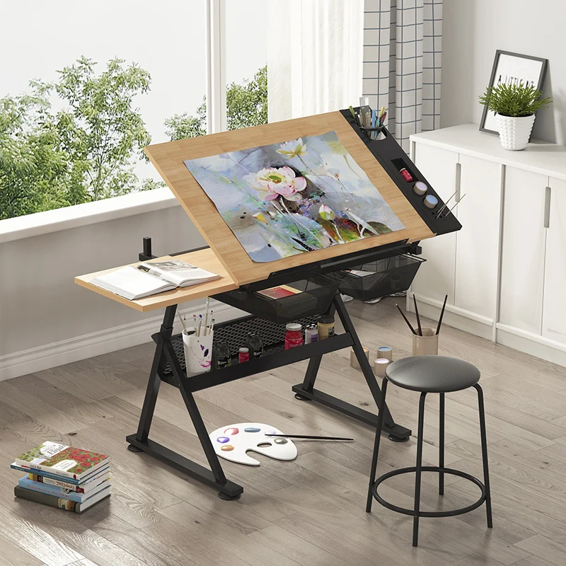 

Solid Wood Liftable and Adjustable Drawing Table for Art Designers Computer Workbench Table Creative Furniture Muebles FYDT