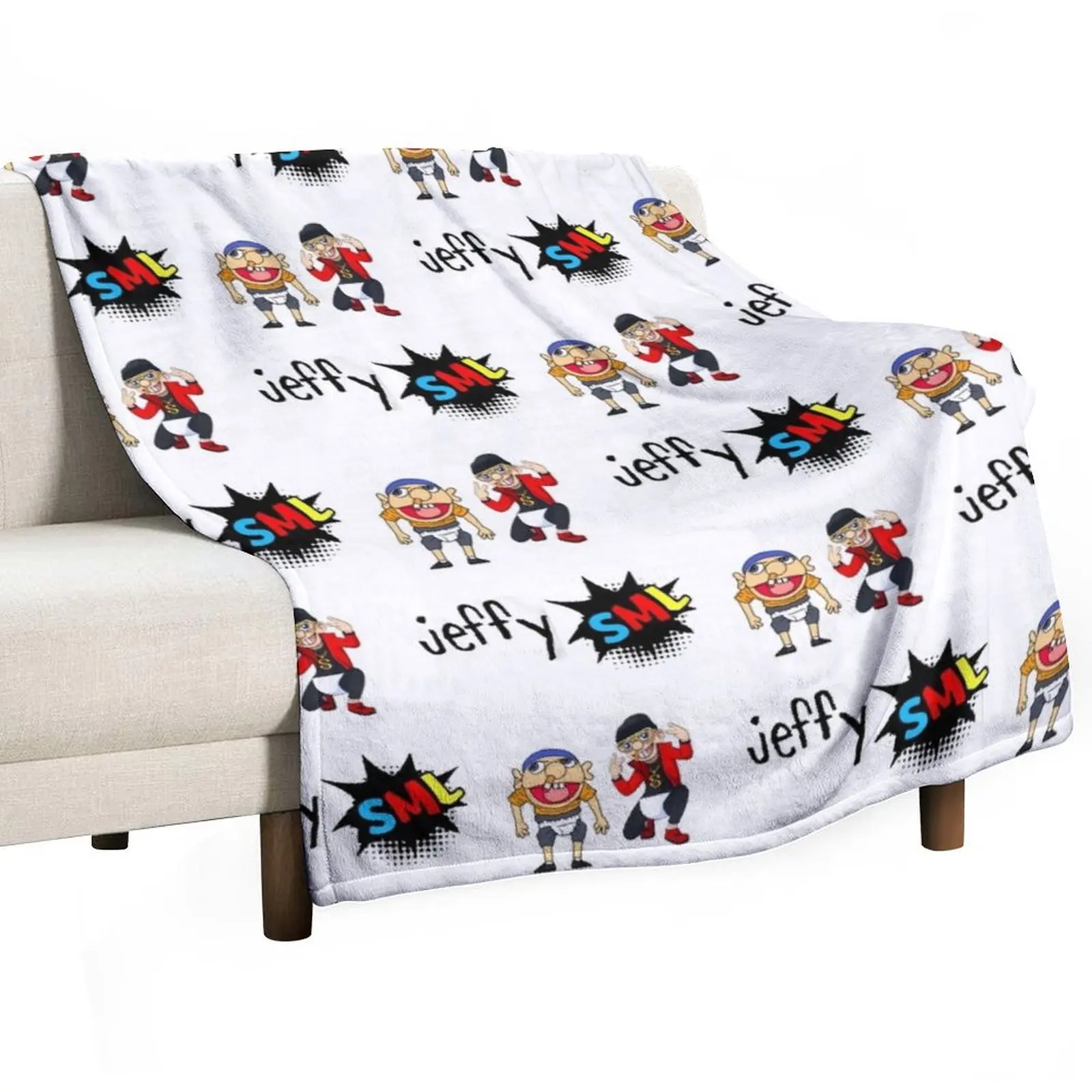 

Jeffy Funny Puppet Sticker Pack Sml Supermariologan Cool Throw Blanket Fluffy Cozy Throw Blanket for Home Decor