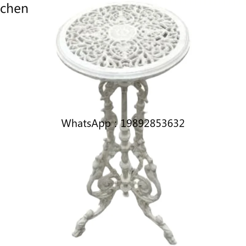 HH الحديد الزهر بوعاء معلق السحلية المعدنية الشمال زهرة الوقوف طاولة جانبية صغيرة حديقة فناء شرفة الجدول