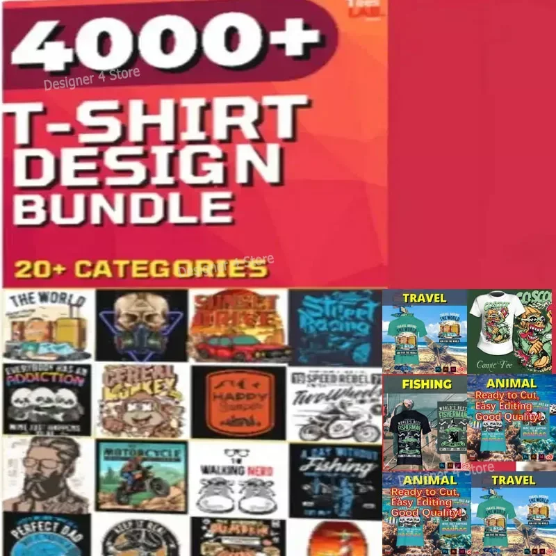 

4000+ T-Shirt Printing Images Design Big Bundle Ready To Print Vector Images SvgEditable AI PSD EPS CDR JPG PNG Formats