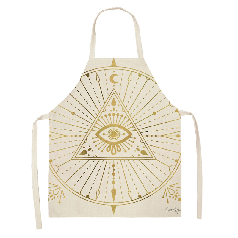 Women's Northern Europe  kitchen apron Animal oil painting style Restaurant chef barber Waterproof apron menand child painting