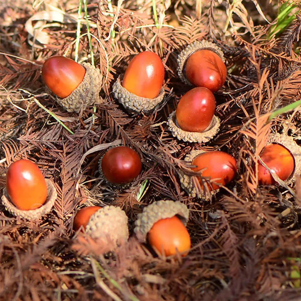 

50 Pcs Model Simulated Acorn Decoration Fall Decorations for Home Ornaments Foam Tree