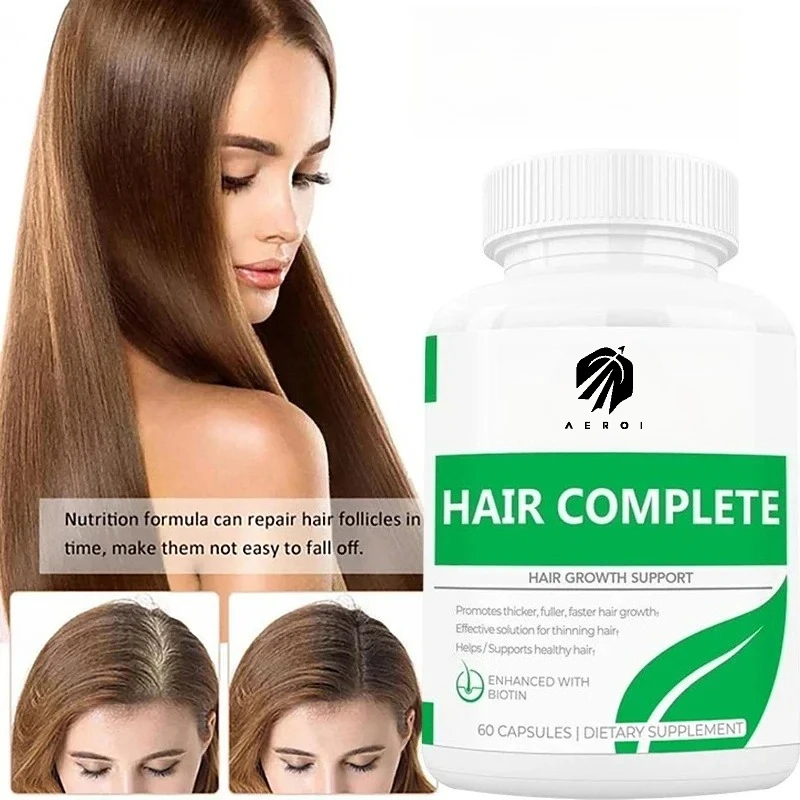 

Hair Complete Capsules - Healthy Beauty Essence, Thick Hair Care, Hair Growth Supplements, DHT Blocker